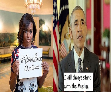 michelle obama bring back our girls Barack Obama stand with the Muslim